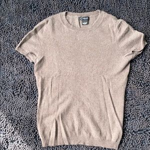 C by Bloomingdales 100% cashmere t-shirt S taupe